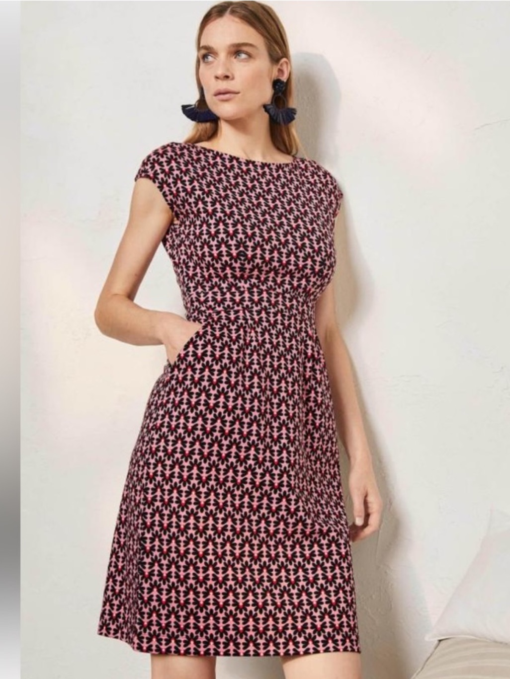 Boden Nwot Florrie Floral Tile Cotton Dress Size 14